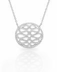Sterling Silver Round Necklace With Unique CZ Design