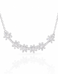 Chrystal Daisies, Sterling Silver Necklace with Cubic Zirconia