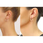 2 PAIR SET! 14k Gold Tornado Hoop Earrings with Silver Shiny Hoop Earrings Set