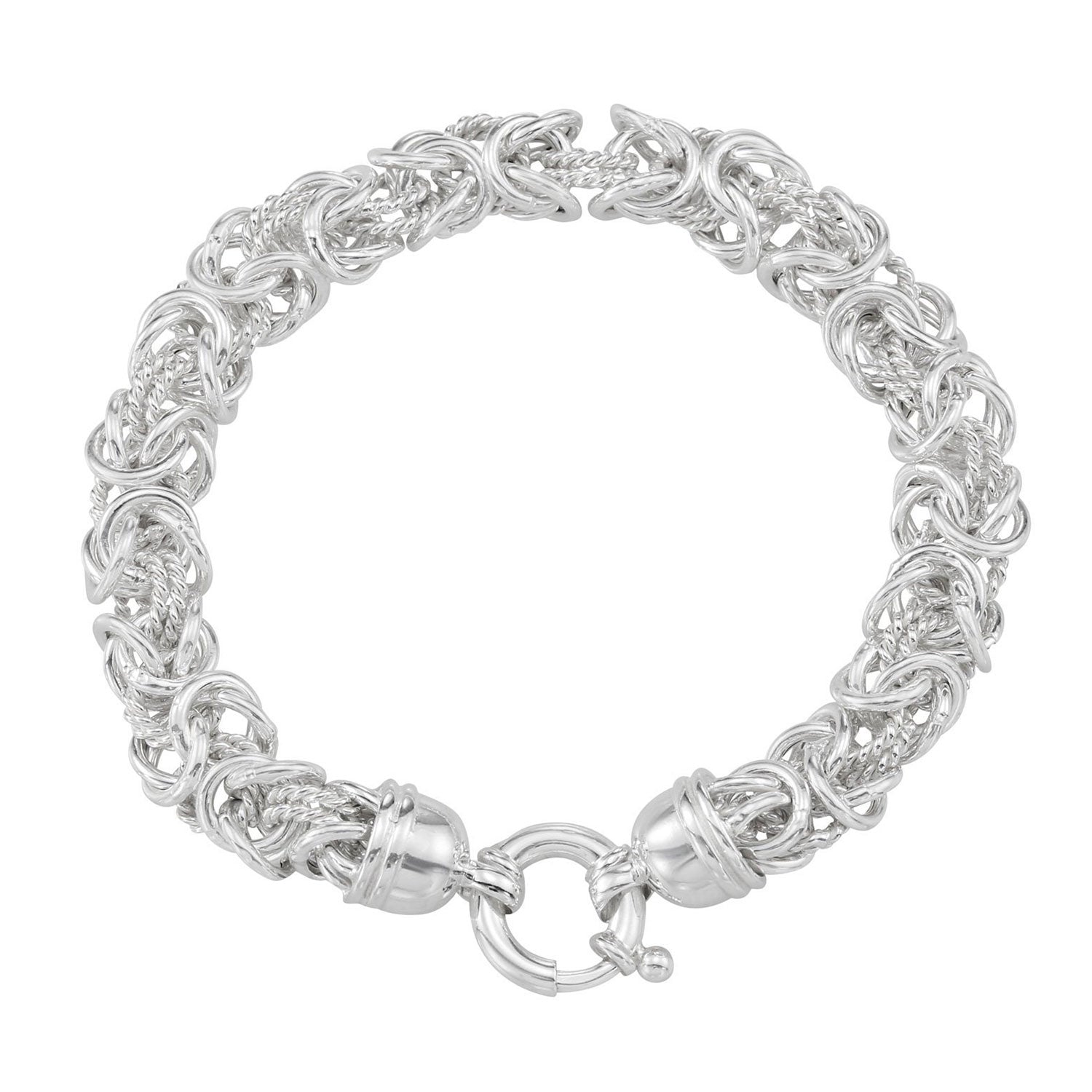 Handmade Byzantine Rope Chain Bracelet. Unisex in Sterling Silver