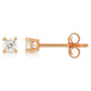 Pure Sterling Silver Stud Earrings, Rose Gold Plated