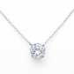 Sterling Silver Round Solitaire Necklace