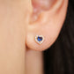 14k Yellow Gold Birthstone Halo Heart Stud Earrings