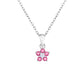Sterling Silver Small Birthstone Flower Charm Necklace