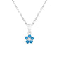 Sterling Silver Small Birthstone Flower Charm Necklace