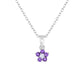Sterling Silver Small Birthstone Flower Charm Necklace