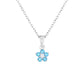 Sterling Silver Small Birthstone Flower Charm Necklace
