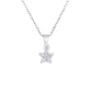 Sterling Silver Small Birthstone Flower Charm Necklace