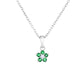 Sterling Silver Small Birthstone Flower Charm Necklace