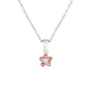 Sterling Silver Small Birthstone Flower Charm Necklace