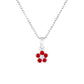 Sterling Silver Small Birthstone Flower Charm Necklace