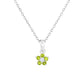 Sterling Silver Small Birthstone Flower Charm Necklace