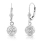 14k White Gold Sparkle Ball Earrings