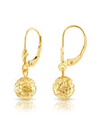 14k Yellow Gold Sparkle Ball Earrings