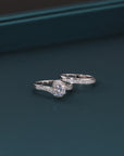 Sterling Silver Engagement Ring Set, Two Tier