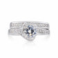 Sterling Silver Engagement Ring Set, Two Tier