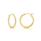 14K Yellow Gold Hoop Earrings with Hand Engraved Tornado Design