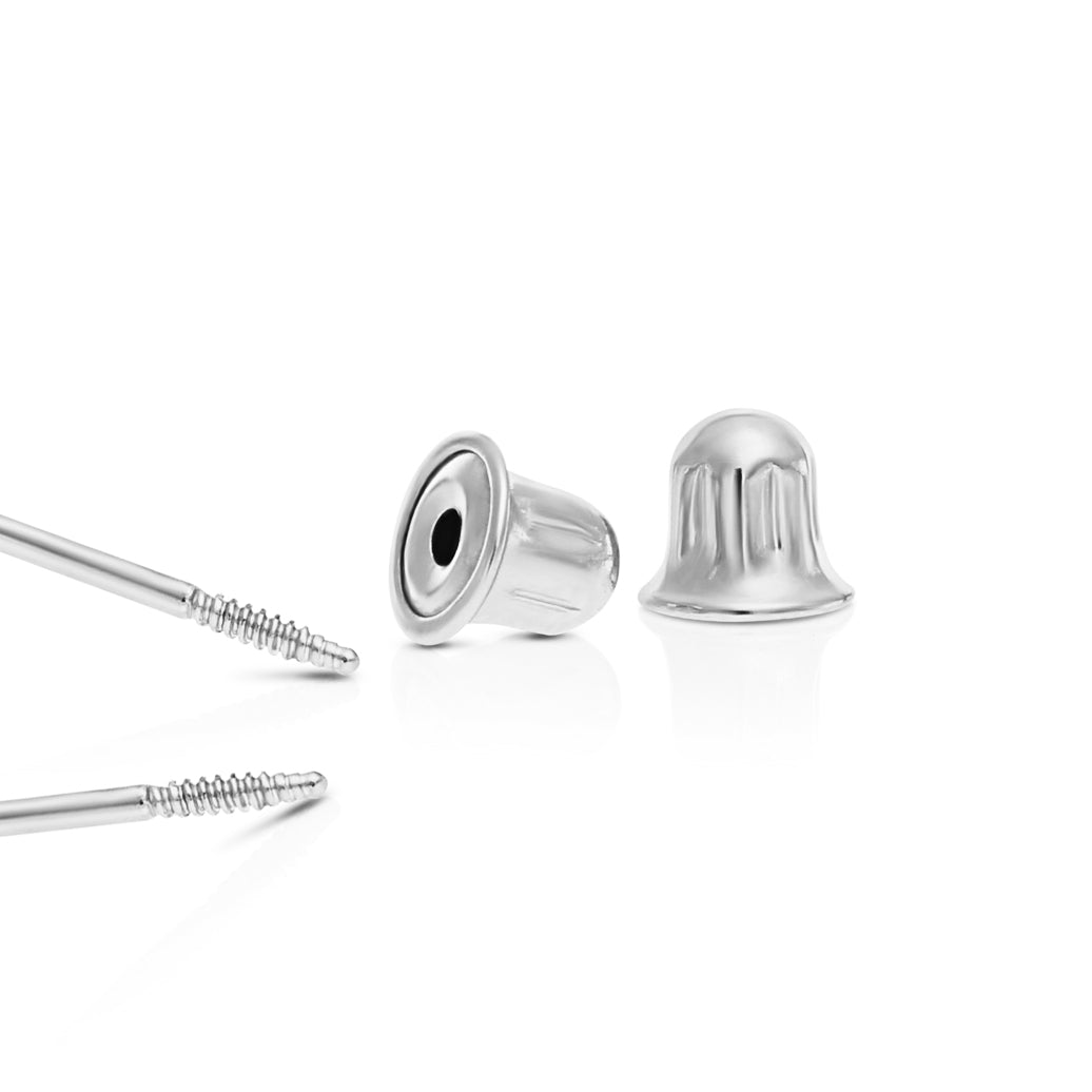 Single Earring Back Replacement, 14K Solid White Gold, Threaded Screw on  Screw off, Quality Die Struck, Post Size .040, 1 Piece