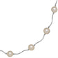 14K Gold Freshwater Pearls Station Engraved Necklace