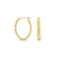 14k Yellow Gold Spiral Oval Hoop Earrings