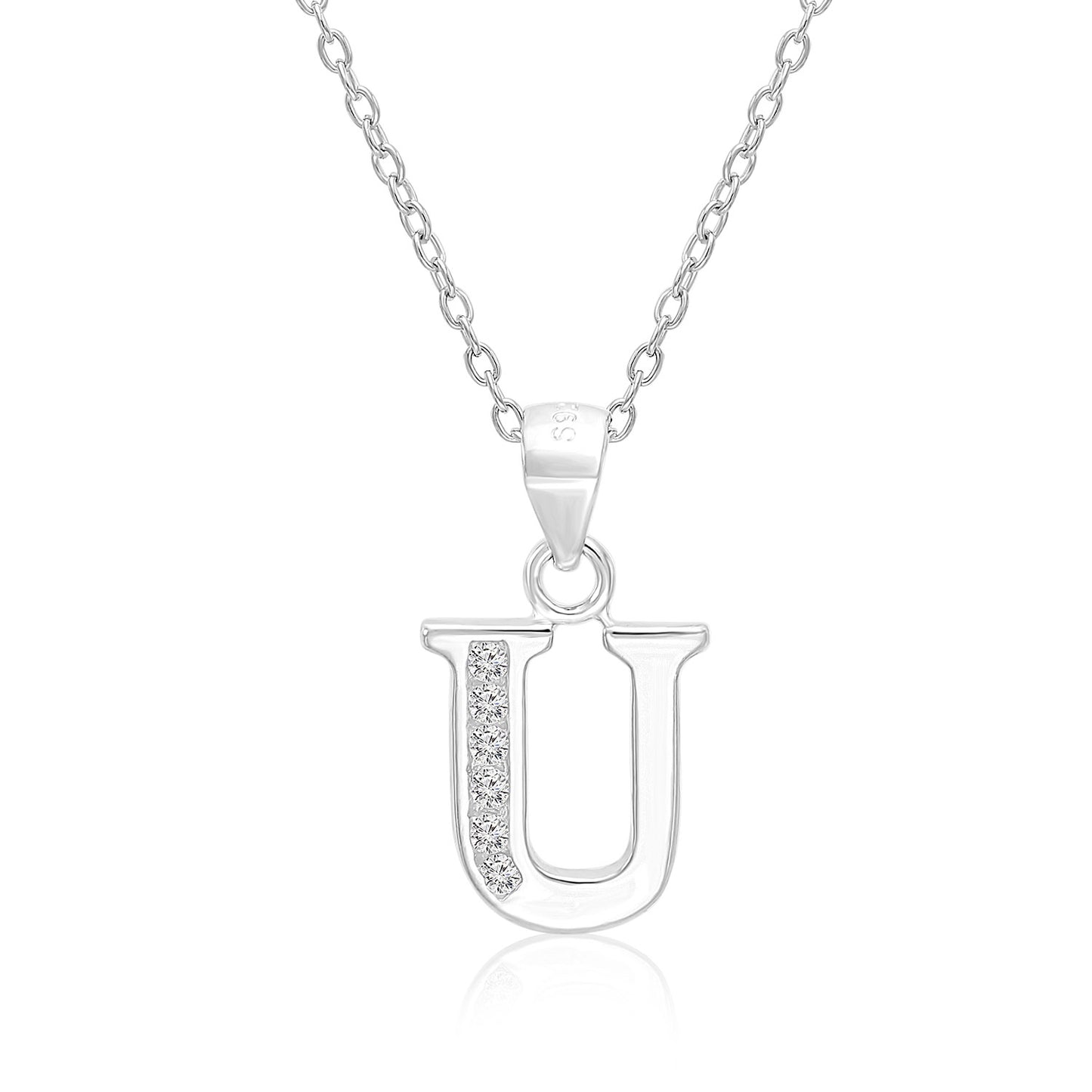 Sterling Silver Initial Charm Necklace, All Letters