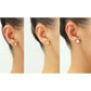 SET OF 3! 14k White Gold Ball Stud Earrings with Screw Backings, Unisex
