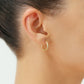 14K Yellow Gold X Pattern Diamond Cut Hoop Earrings
