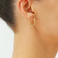 14K Yellow Gold X Pattern Diamond Cut Hoop Earrings