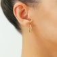 14K Yellow Gold X Pattern Diamond Cut Hoop Earrings