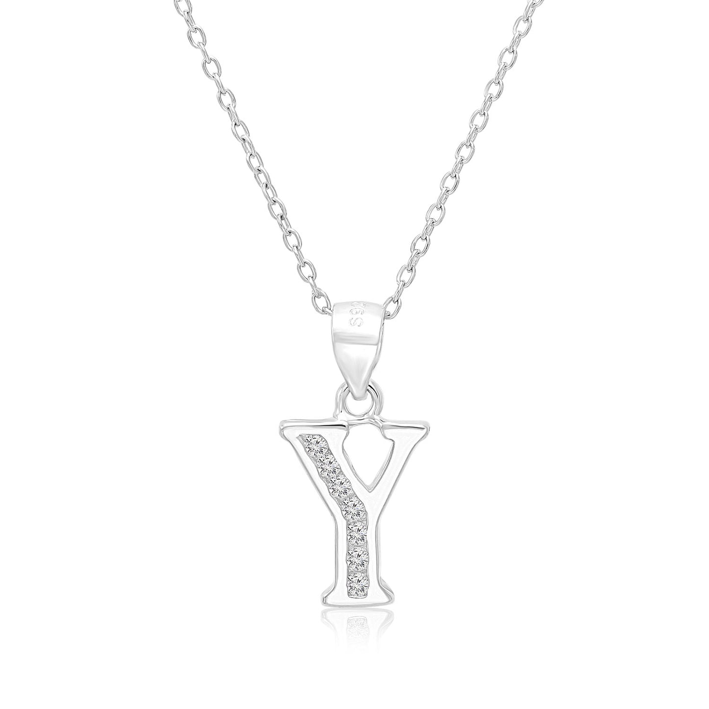 Sterling Silver Initial Charm Necklace, All Letters
