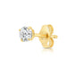 14k Yellow Gold Classic Solitaire Cz Stud, Single Earring, Pushback (Unisex)
