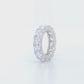 Sterling Silver Eternity Ring with Square Stones, Gold Plated