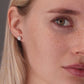 Sterling Silver Tiny Flower Halo Stud Earrings
