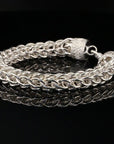 Byzantine Chain Bracelet with S-Hook Clasp, 8&quot;, Unisex in Sterling Silver