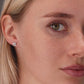 Sterling Silver Square Halo Stud Earrings