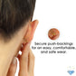 14k Yellow Gold Black Sparkle Ball Studs