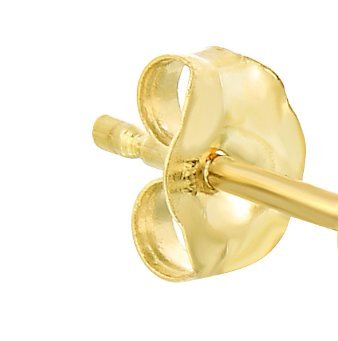 CZ Yellow Gold Plated Stud Earrings in Sterling Silver
