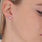 Sterling Silver Double Heart Stud Earrings
