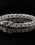 Byzantine Chain Bracelet with Hook Clasp in Sterling Silver, 8&quot;, Unisex