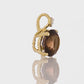 14k Yellow Gold Smoky Quartz Gemstone and Diamond Pendant