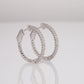 14k White Gold Diamond Hoop Earrings, 1.02 carats