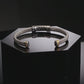 Italian Cuff Bracelet in Sterling Silver with Gold Accents