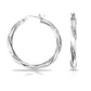 Twisted Glitter Round Hoop Earrings in 925 Sterling Silver
