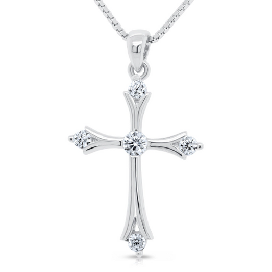 Sterling Silver Cross Charm Necklace