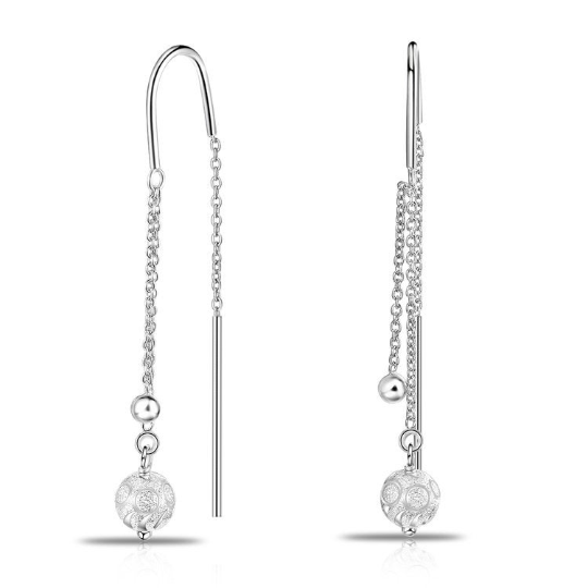 Ball Dangle Earrings In Sterling Silver