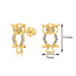 10k Yellow Gold Owl Stud Earrings