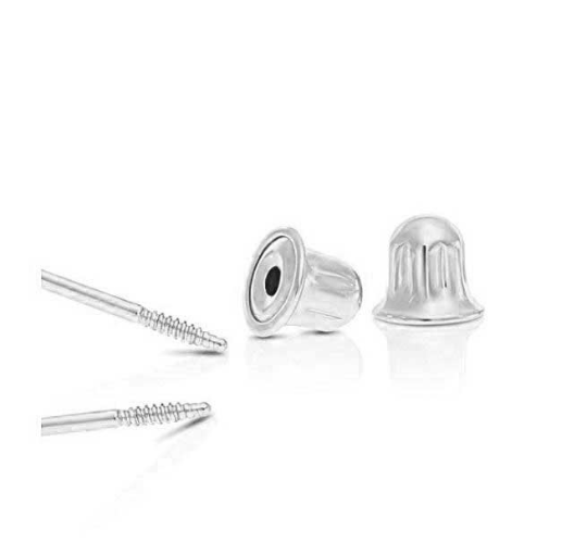 Knotted Silver Tone Screw Back Earrings