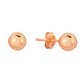 14k Rose Gold Ball Stud Earrings with Butterfly Pushbacks