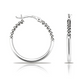 Half Beaded Round Hoop Earrings in 925 Sterling Silver