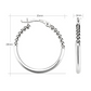 Half Beaded Round Hoop Earrings in 925 Sterling Silver